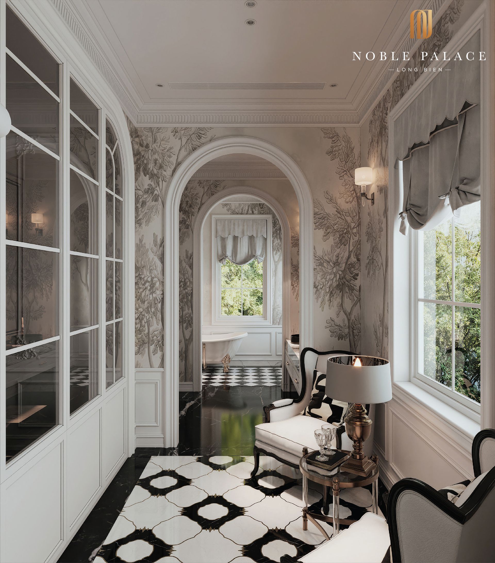 Cho thuê biệt thự song lập ARTEMIS xây 5 tầng đối diện quảng trường Noble Palace Long Biên đủ đồ